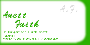 anett fuith business card